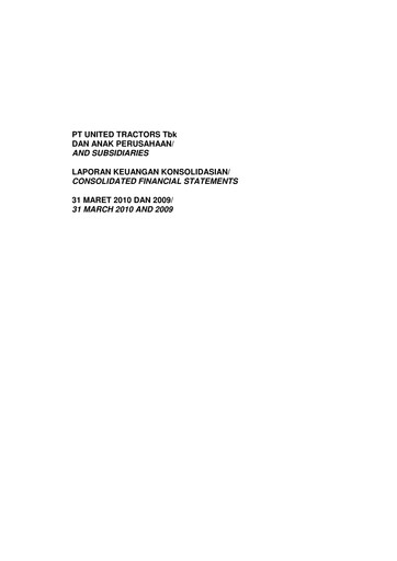 Thumbnail United Tractors
 Quarterly Report 2010-q1