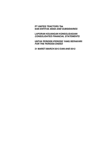 Thumbnail United Tractors
 Quarterly Report 2013-q1