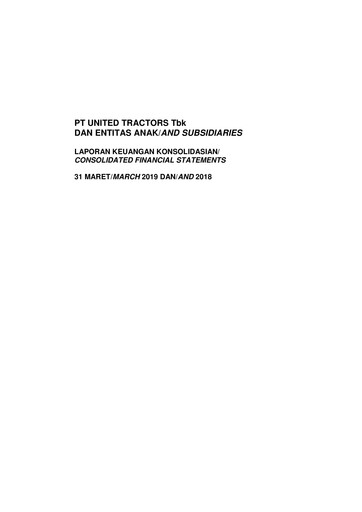 Thumbnail United Tractors
 Quarterly Report 2019-q1