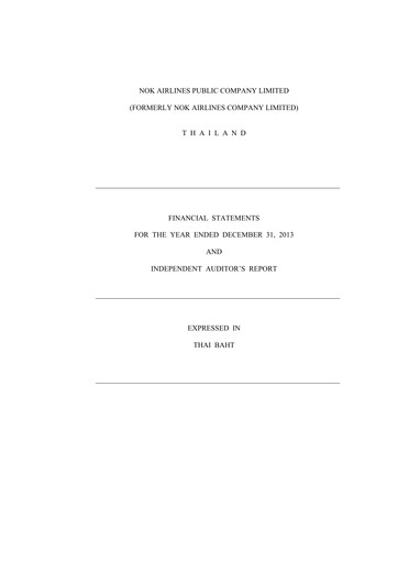 Thumbnail Nok Air Financial Statement 2013