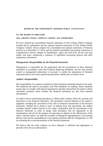 Thumbnail Nok Air Financial Statement 2014