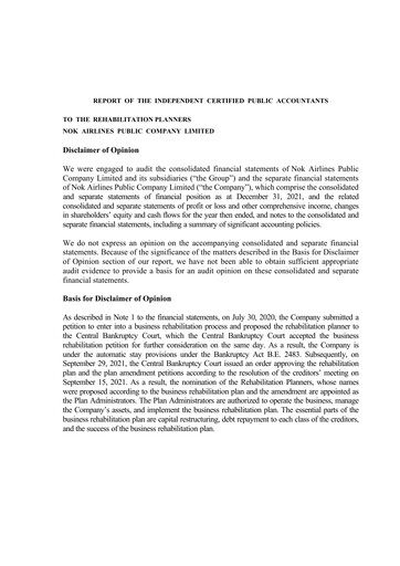 Thumbnail Nok Air Financial Statement 2021