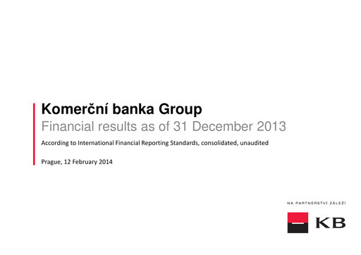 Thumbnail Komerční banka Financial Report 2013