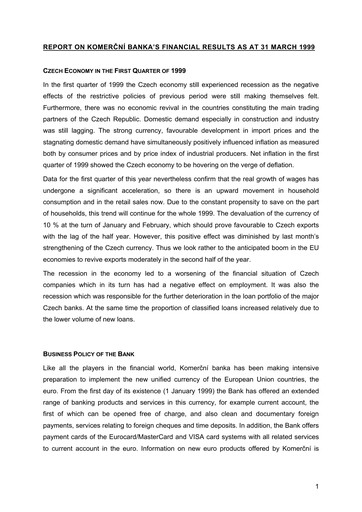 Thumbnail Komerční banka Quarterly Report 1999-q1