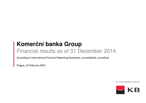 Thumbnail Komerční banka Quarterly Report 2014-q4