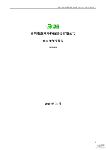 Miniature Sichuan Xunyou Network Technology Rapport annuel 2019