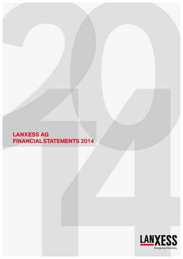 Thumbnail Lanxess Financial Statement 2014