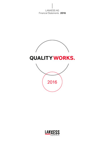 Thumbnail Lanxess Financial Statement 2016