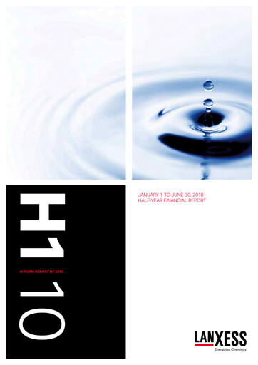 Thumbnail Lanxess Half-year Report 2010-h1