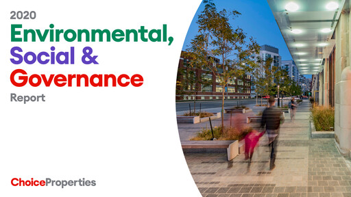 Thumbnail Choice Properties REIT ESG Report 2020