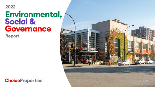 Thumbnail Choice Properties REIT ESG Report 2022