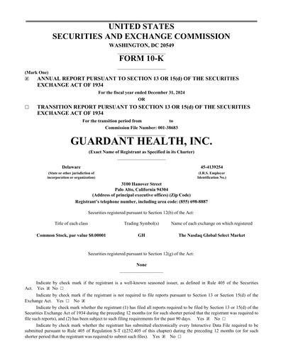 Thumbnail Guardant Health
 Annual Report 2024