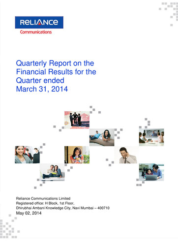 Thumbnail Reliance Communications
 Quarterly Report 2014-q4