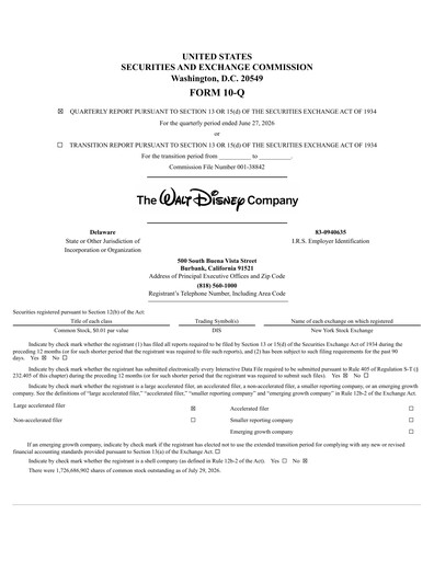 Thumbnail Walt Disney Quarterly Report 2026-q3