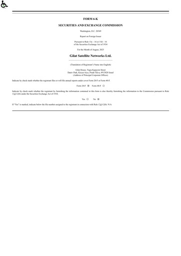 Thumbnail Gilat Satellite Networks Half-year Report 2025-h1