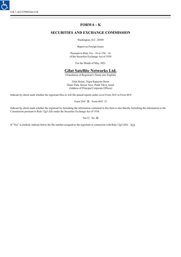 Thumbnail Gilat Satellite Networks Quarterly Report 2021-q1