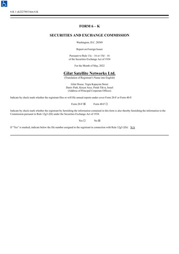 Thumbnail Gilat Satellite Networks Quarterly Report 2022-q1