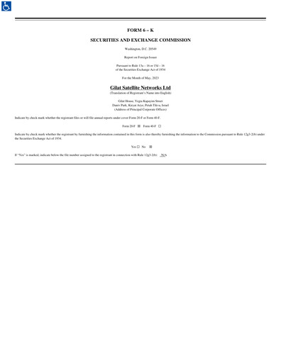Thumbnail Gilat Satellite Networks Quarterly Report 2023-q1