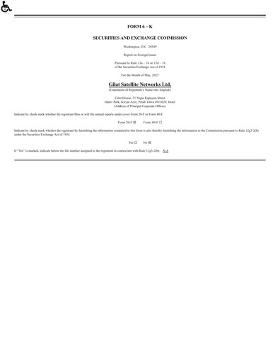 Thumbnail Gilat Satellite Networks Quarterly Report 2025-q1