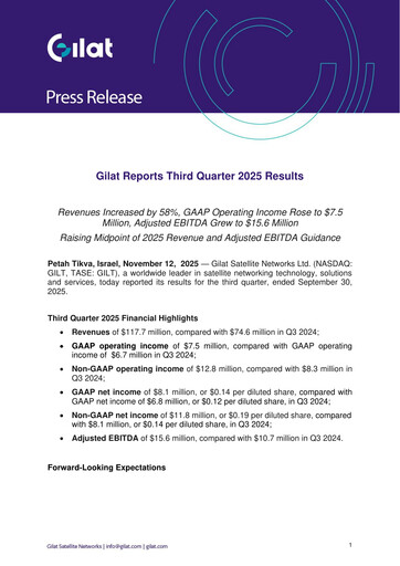 Miniature Gilat Satellite Networks Rapport trimestriel 2025-q3
