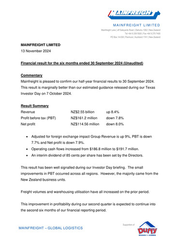 Thumbnail Mainfreight Half-year Report fy2025