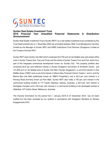 Thumbnail Suntec REIT
 Financial Statement 2018