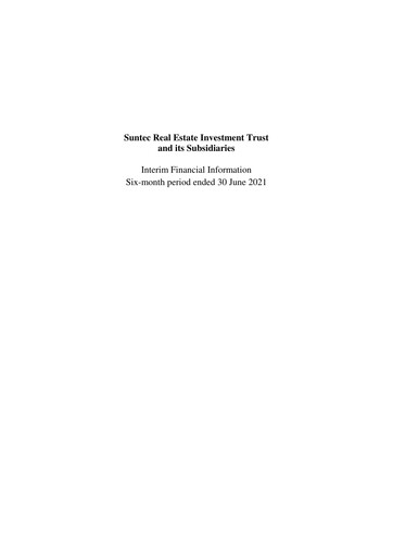 Thumbnail Suntec REIT
 Half-year Report 2021-h1