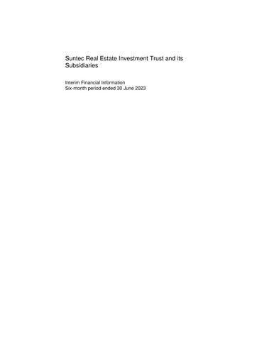 Thumbnail Suntec REIT
 Half-year Report 2023-h1