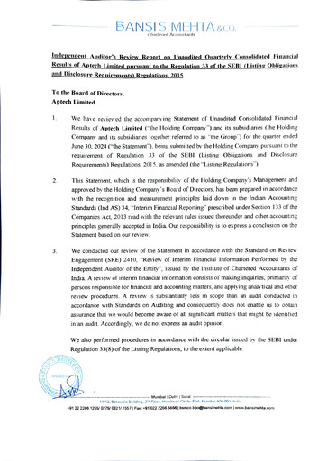 Miniature Aptech Rapport trimestriel 2024-q1