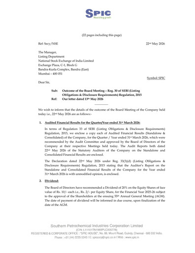 Thumbnail Southern Petrochemical Industries Corp Financial Statement 2025-2026