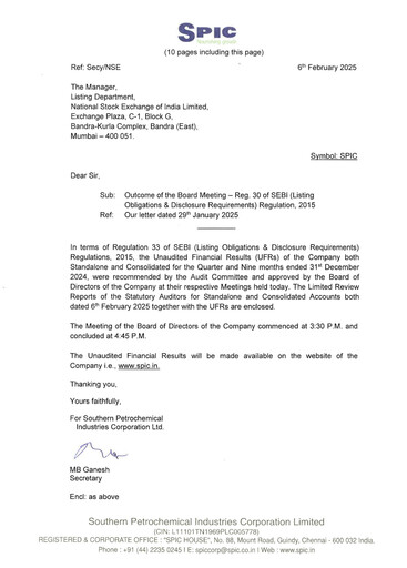 Thumbnail Southern Petrochemical Industries Corp Quarterly Report 2024-q3