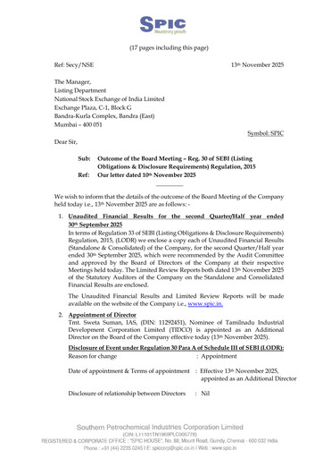 Thumbnail Southern Petrochemical Industries Corp Quarterly Report 2025-q2