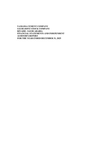 Thumbnail Yamama Saudi Cement Company Financial Statement 2025