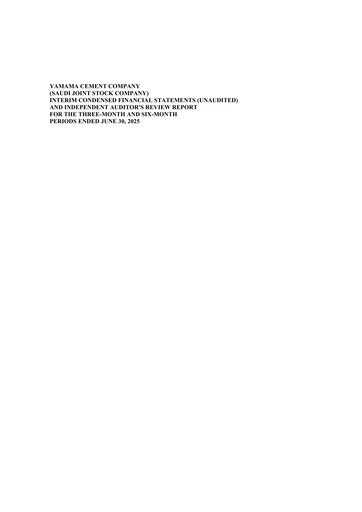 Vorschaubild Yamama Saudi Cement Company Quartalsbericht 2025-q2