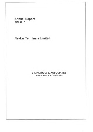Thumbnail Navkar Corp
 Annual Report 2016-2017