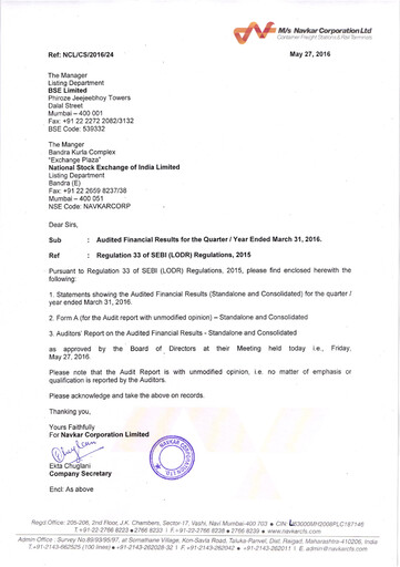 Thumbnail Navkar Corp
 Quarterly Report 2016-q4