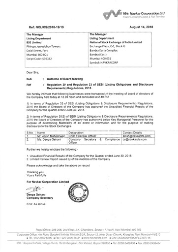 Thumbnail Navkar Corp
 Quarterly Report 2018-q1