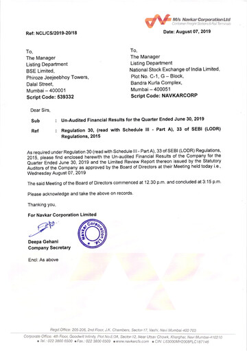 Thumbnail Navkar Corp
 Quarterly Report 2019-q1