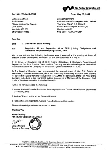 Thumbnail Navkar Corp
 Quarterly Report 2019-q4