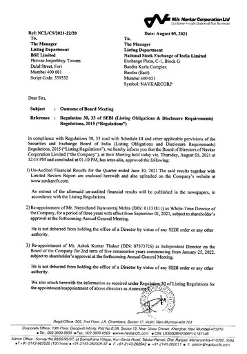 Thumbnail Navkar Corp
 Quarterly Report 2021-q1