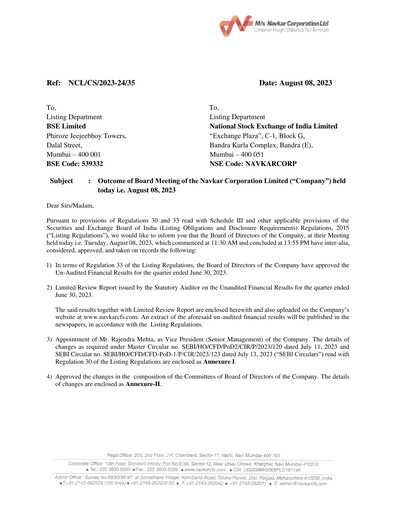 Thumbnail Navkar Corp
 Quarterly Report 2023-q1