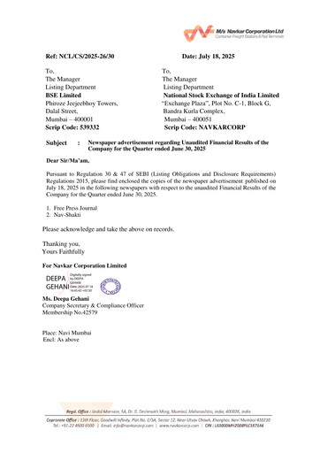 Thumbnail Navkar Corp
 Quarterly Report 2025-q1