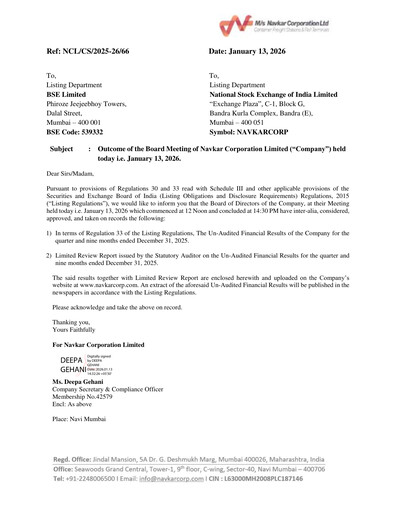 Thumbnail Navkar Corp
 Quarterly Report 2025-q3
