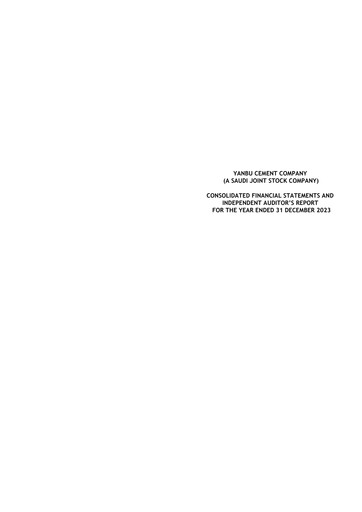Thumbnail Yanbu Cement Company Financial Statement 2023
