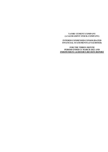 Thumbnail Yanbu Cement Company Quarterly Report 2022-q1