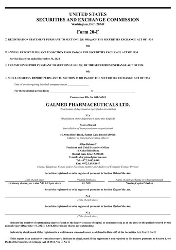 Thumbnail Galmed Pharmaceuticals
 Annual Report 2024