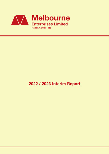 Vorschaubild Melbourne Enterprises Halbjahresbericht 2022-2023