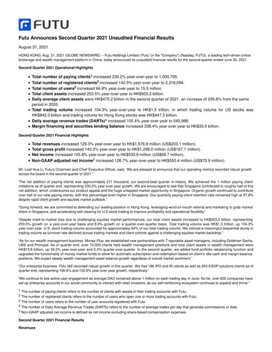 Thumbnail Futu Holdings Financial Report 2021-h1