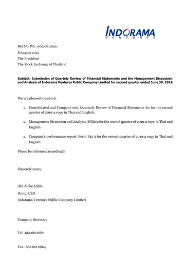 Thumbnail Indorama Ventures
 Quarterly Report 2019-q2
