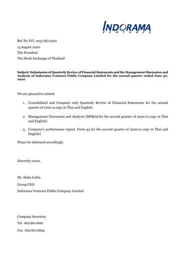 Thumbnail Indorama Ventures
 Quarterly Report 2020-q2